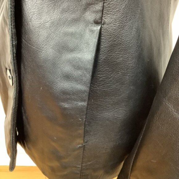 DANIER BLACK LEATHER BLAZER 4/6 - Picture 6 of 13